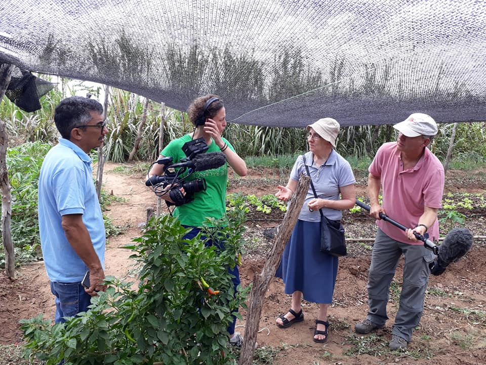 VISITA DA TV KOLPING INTERNACIONAL PARA REPORTAGEM NO QUINTAL QUE CIRCULOU NO MUNDO INTEIRO